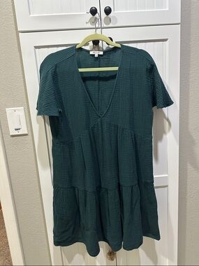 Madewell Teal Gauze V-Neck Dress (has pockets!)